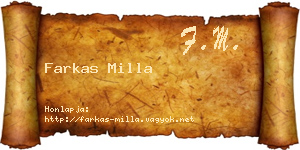 Farkas Milla névjegykártya