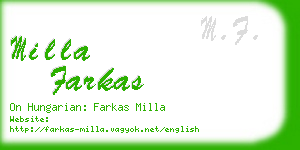 milla farkas business card